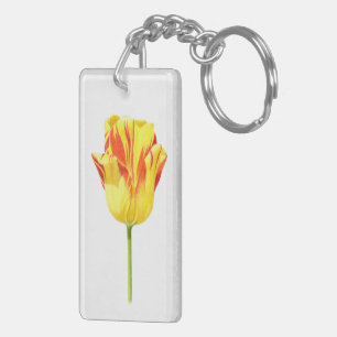 Gele en rode tulp sleutelhanger