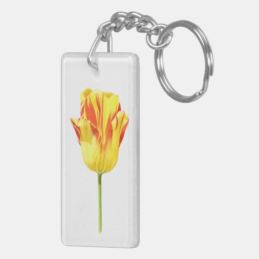 Gele en rode tulp sleutelhanger (Achterkant Rechts)