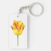 Gele en rode tulp sleutelhanger (achterkant)