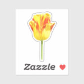 Gele en rode tulp sticker (Vel)