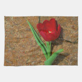 gele en rode tulp theedoek (Horizontaal)