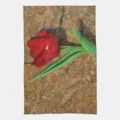 gele en rode tulp theedoek (Verticaal)