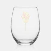 Gele en rode tulp wijnglas zonder voet (Voorkant)