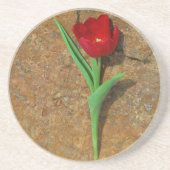 gele en rode tulp zandsteen onderzetter (Voorkant)