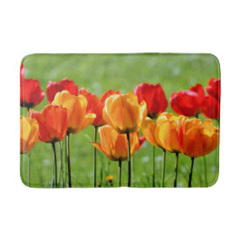 Gele en rode tulpen badmat