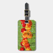 Gele en rode tulpen bagagelabel (Voorkant verticaal)