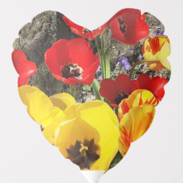 Gele en rode tulpen ballon