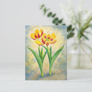 Gele en Rode Tulpen Briefkaart