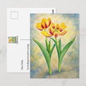 Gele en Rode Tulpen Briefkaart (Voorkant / Achterkant)