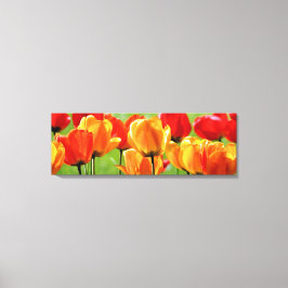 Gele en rode tulpen canvas afdruk