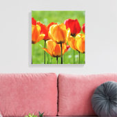 Gele en rode tulpen canvas afdruk (Insitu (Woonkamer))