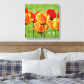 Gele en rode tulpen canvas afdruk (Insitu (Slaapkamer))
