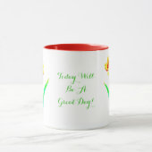 Gele en Rode Tulpen Combo Mok Met Tekst (Midden)