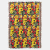 Gele en rode tulpen deken (Voorkant Verticaal)