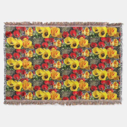 Gele en rode tulpen deken (Voorkant)