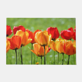 Gele en rode tulpen deurmat