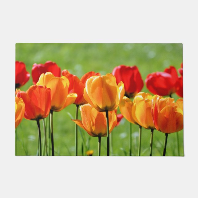 Gele en rode tulpen deurmat (Voorkant)