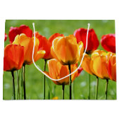 Gele en rode tulpen groot cadeauzakje (Voorkant)