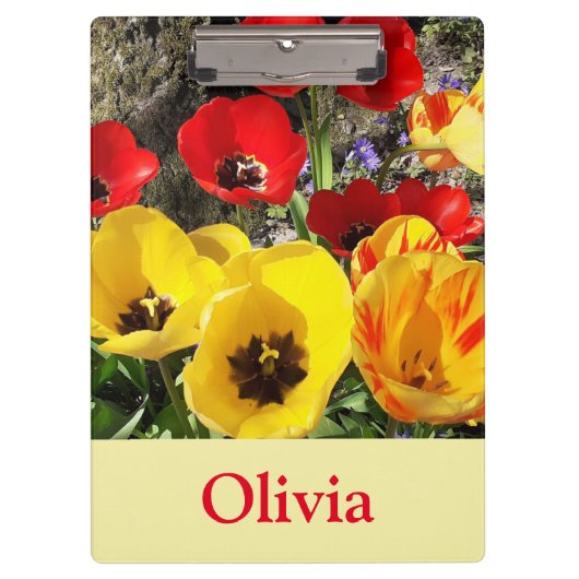Gele en rode tulpen klembord (Voorkant)