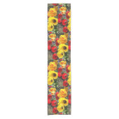 Gele en rode tulpen korte tafelloper (Voorkant)