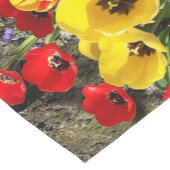 Gele en rode tulpen korte tafelloper (Hoek)