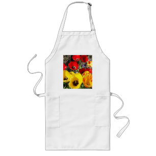 Gele en rode tulpen lang schort