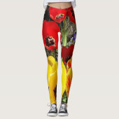 Gele en rode tulpen leggings (Voorkant)