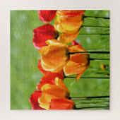Gele en rode tulpen legpuzzel (Verticaal)