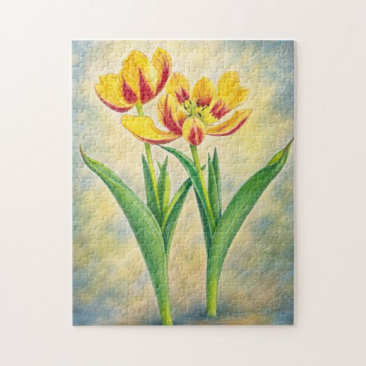 Gele en Rode Tulpen Legpuzzel (Verticaal)
