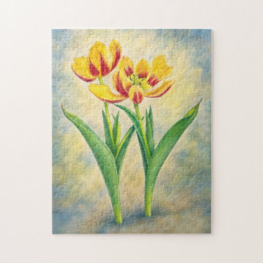Gele en Rode Tulpen Legpuzzel (Verticaal)