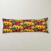 Gele en rode tulpen lichaamskussen (Achterkant)