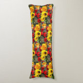 Gele en rode tulpen lichaamskussen (Voorkant Verticaal)