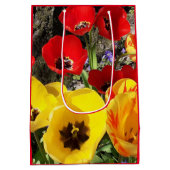 Gele en rode tulpen medium cadeauzakje (Achterkant)