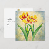 Gele en Rode Tulpen Plat Kaart (Voorkant / Achterkant)