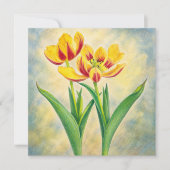 Gele en Rode Tulpen Plat Kaart (Voorkant)