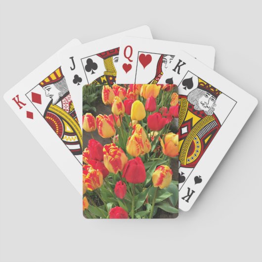Gele en rode tulpen pokerkaarten (Achterkant)