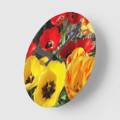 Gele en rode tulpen  ronde klok (Hoek)