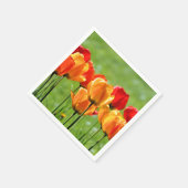 Gele en rode tulpen servet (Hoek)