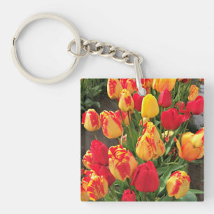 Gele en rode tulpen sleutelhanger