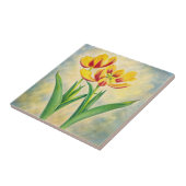 Gele en Rode Tulpen Tegeltje (Zijkant)