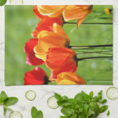 Gele en rode tulpen theedoek (Gevouwen)