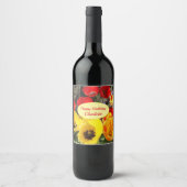 Gele en rode Tulpen van afgelopen dag Wijn Etiket (Voorkant)