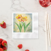 Gele en Rode Tulpenspecifiek Bedrukt Servet (Insitu)