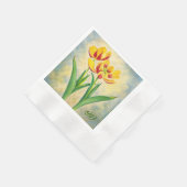 Gele en Rode Tulpenspecifiek Bedrukt Servet (Hoek)
