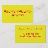 Gele en Rode Tutor Visitekaartje (Voorkant / Achterkant)