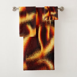 Gele en rode vlekken lijken wazig met defect bad handdoek