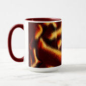 Gele en rode vlekken lijken wazig met defect mok (Links)