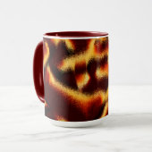 Gele en rode vlekken lijken wazig met defect mok (Voorkant links)