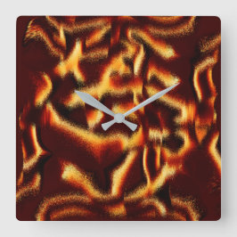 Gele en rode vlekken lijken wazig met defect vierkante klok