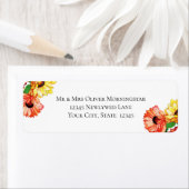 Gele en rode Waterverf bloemen Etiket (Insitu)